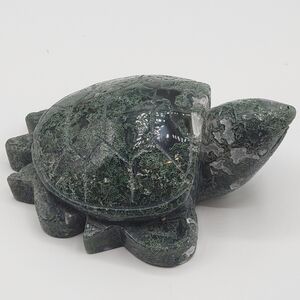 Natural Moss Agate Green Turtle Reptile Decor